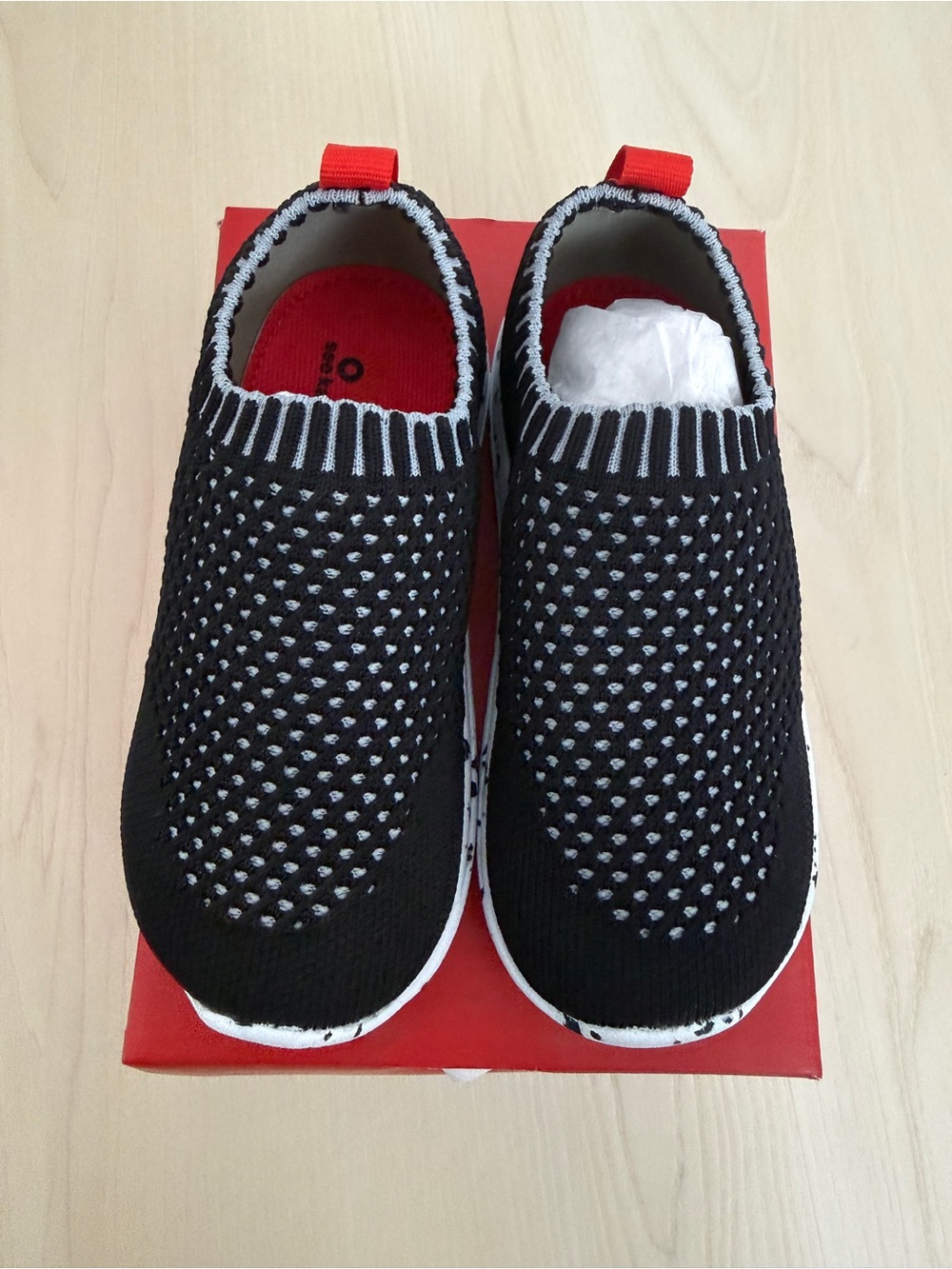 See Kai Run Ryder Knit FlexiRun Black Slip On Shoes Toddler Size 8 NWT